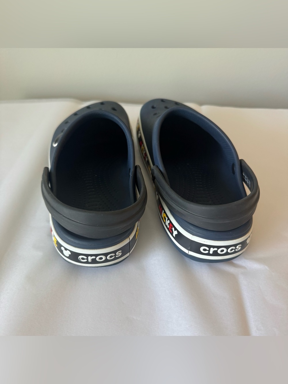 CROCS Size 9 Women’s Navy Blue Mickey Mouse Clogs Sandals - Picture 4 of 6